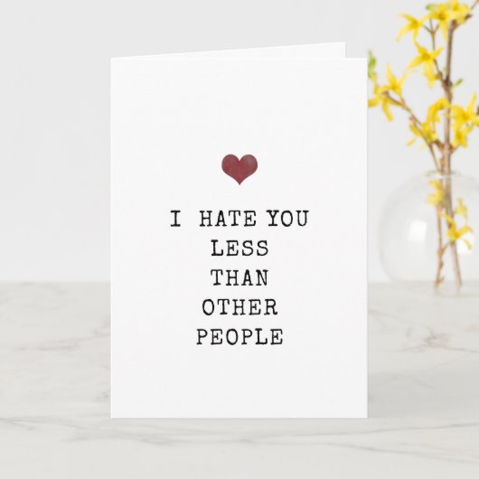 ミニマリスト風ユーモア満載の皮肉なバレンタインデーカード カード (黄色い花)