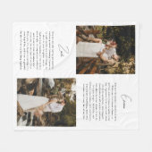 ミニマリスト風手書き新婚カップルの結婚式の誓い フリースブランケット (正面(横))