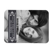 ミニマリスト風 Save the Date 現代の結婚式写真 マグネット (横)