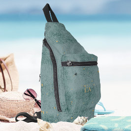 ミニマリスト飛行機ダスティブルーモノグラム旅行 スリングバッグ