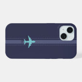 ミニマリスト飛行機 iPhone 15ケース (裏面横)