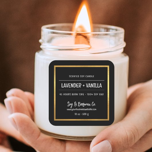 ミニマリスト香り大豆ビーズワックスキャンドル事業 スクエアシール