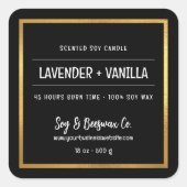 ミニマリスト香り大豆ビーズワックスキャンドル事業 スクエアシール (正面)