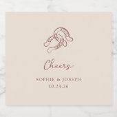 ミニマリスト馬蹄形 | ニュートラルと白結婚の ビールラベル (シングルラベル)