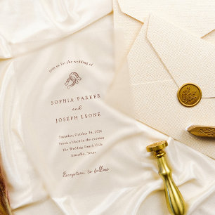 ミニマリスト馬蹄形   ブラウン結婚素朴ズ アクリル招待状