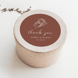 ミニマリスト馬蹄形   ブラウン結婚素朴ズ ラウンドシール