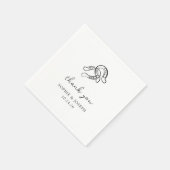 ミニマリスト馬蹄形 |白黒結婚の スタンダードカクテルナプキン (角)