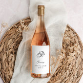 ミニマリスト馬蹄形 |白黒結婚の ワインラベル