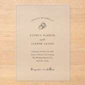 ミニマリスト馬蹄形 | 素朴結婚 アクリル招待状 (正面)