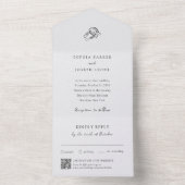 ミニマリスト馬蹄形 | 結婚のQRコード オールインワン招待状 (内側)