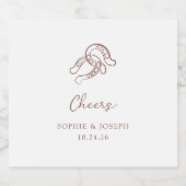 ミニマリスト馬蹄形 | 茶色と白結婚の ビールラベル (シングルラベル)