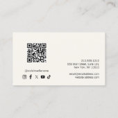 ミニマリスト高級アイボリーQRコードソーシャルメディア 名刺 (裏面)