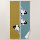 ミニマリスト鳥デザインビーチタオル ビーチタオル (正面)