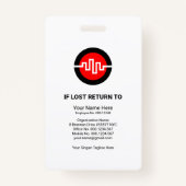 ミニマリスト黄色のブロック写真テンプレートID バッジ (裏面)