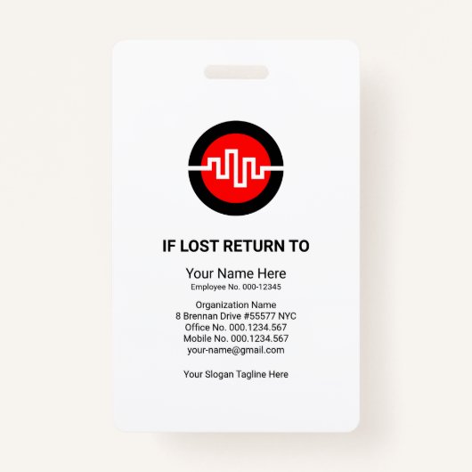 ミニマリスト黄色のブロック写真テンプレートID バッジ (裏面)