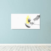 ミニマリスト黄色ひまわり選択着色 キャンバスプリント (インサイチュ (ウッドフロア))