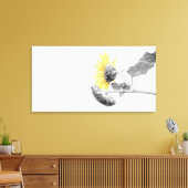 ミニマリスト黄色ひまわり選択着色 キャンバスプリント (インサイチュ (リビング))