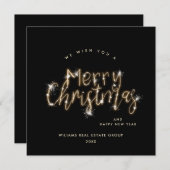 ミニマリスト黄金の輝きメリークリスマス シーズンカード (正面/裏面)