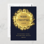 ミニマリスト黄金の輝きライトブラッククリスマス ポストカード (正面/裏面)
