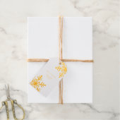 ミニマリスト黄金の雪片メリークリスマス ギフトタグ (麻糸付属)