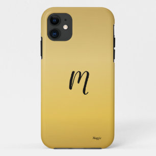 ミニマリスト黄金モノグ空白のラム iPhone 11 ケース