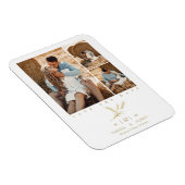 ミニマリスト黄金小麦3写真コラ結婚ージ マグネット (右側)