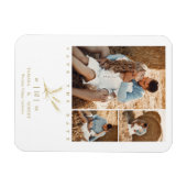 ミニマリスト黄金小麦3写真コラ結婚ージ マグネット (横)