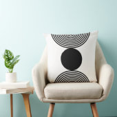 ミニマリスト黒い円ビーズパターン正方形 クッション (椅子)