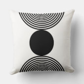 ミニマリスト黒い円ビーズパターン正方形 クッション (裏面)