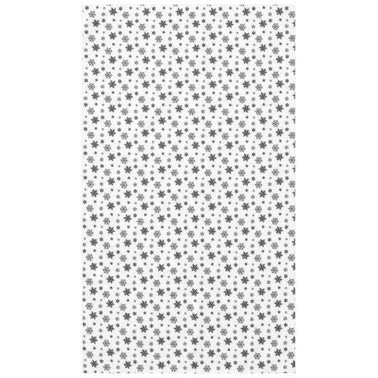 ミニマリスト黒お洒落雪片パターン テーブルクロス (正面)