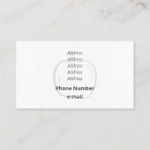 ミニマリスト黒くさび形ラインアートアップル 名刺 (裏面)