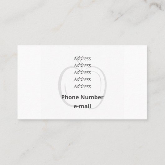 ミニマリスト黒くさび形ラインアートアップル 名刺 (裏面)