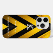 ミニマリスト黒と黄色のモノグラムモダンケース Case-Mate iPhoneケース (裏面 (横))