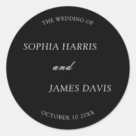 ミニマリスト黒のエレガモダンントウェディング ラウンドシール