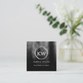 ミニマリスト黒のテクスチャ正方形名刺 スクエア名刺 (スタンド正面)