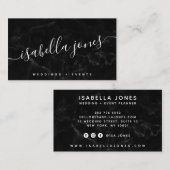 ミニマリスト黒の大理石プロフェッショナルラックスモダン 名刺 (正面/裏面)