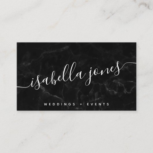 ミニマリスト黒の大理石プロフェッショナルラックスモダン 名刺 (正面)