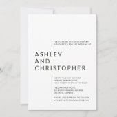 ミニマリスト黒の孤立した名結婚前 招待状 (正面)