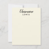 ミニマリスト黒の薄ストライプいパーソナライズされた ノートカード (正面)