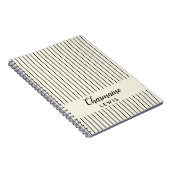 ミニマリスト黒の薄ストライプいパーソナライズされた ノートブック (右側)