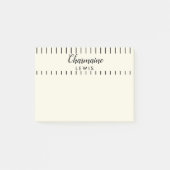 ミニマリスト黒の薄ストライプいパーソナライズされた ポストイット (正面)