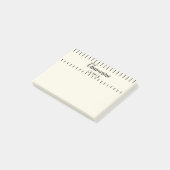 ミニマリスト黒の薄ストライプいパーソナライズされた ポストイット (アングル)