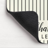 ミニマリスト黒の薄ストライプいパーソナライズされた マウスパッド (コーナー)