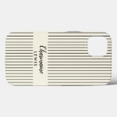 ミニマリスト黒の薄ストライプいパーソナライズされた Case-Mate iPhoneケース (裏面 (横))