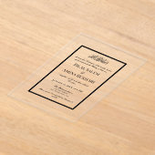 ミニマリスト黒イスラーム結婚ズ アクリル招待状 (レイダウン)