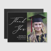 ミニマリスト黒エレガント文字GRADありがとう (正面/裏面)