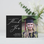 ミニマリスト黒エレガント文字GRADありがとう 招待状 (スタンド正面)