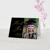 ミニマリスト黒エレガント文字GRADありがとう 箔グリーティングカード (蘭)