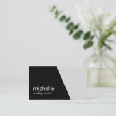 ミニマリスト黒グレー幾何学模様 名刺 (スタンド正面)