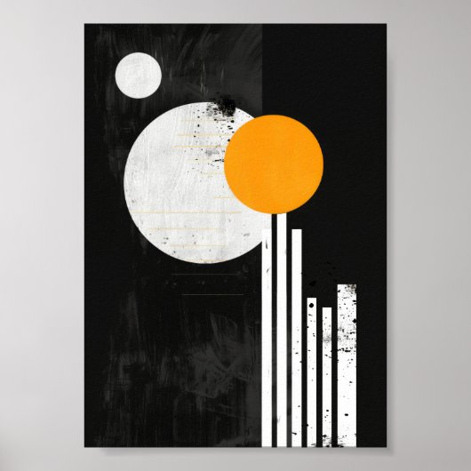 ミニマリスト黒ジオメトリ抽象芸術 ポスター (正面)